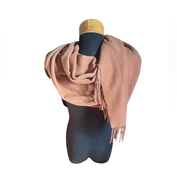 Madewell Accessories - Madewell Scarf Light Brown Tan Lightweight Fringed Edges Bohemian Chic
